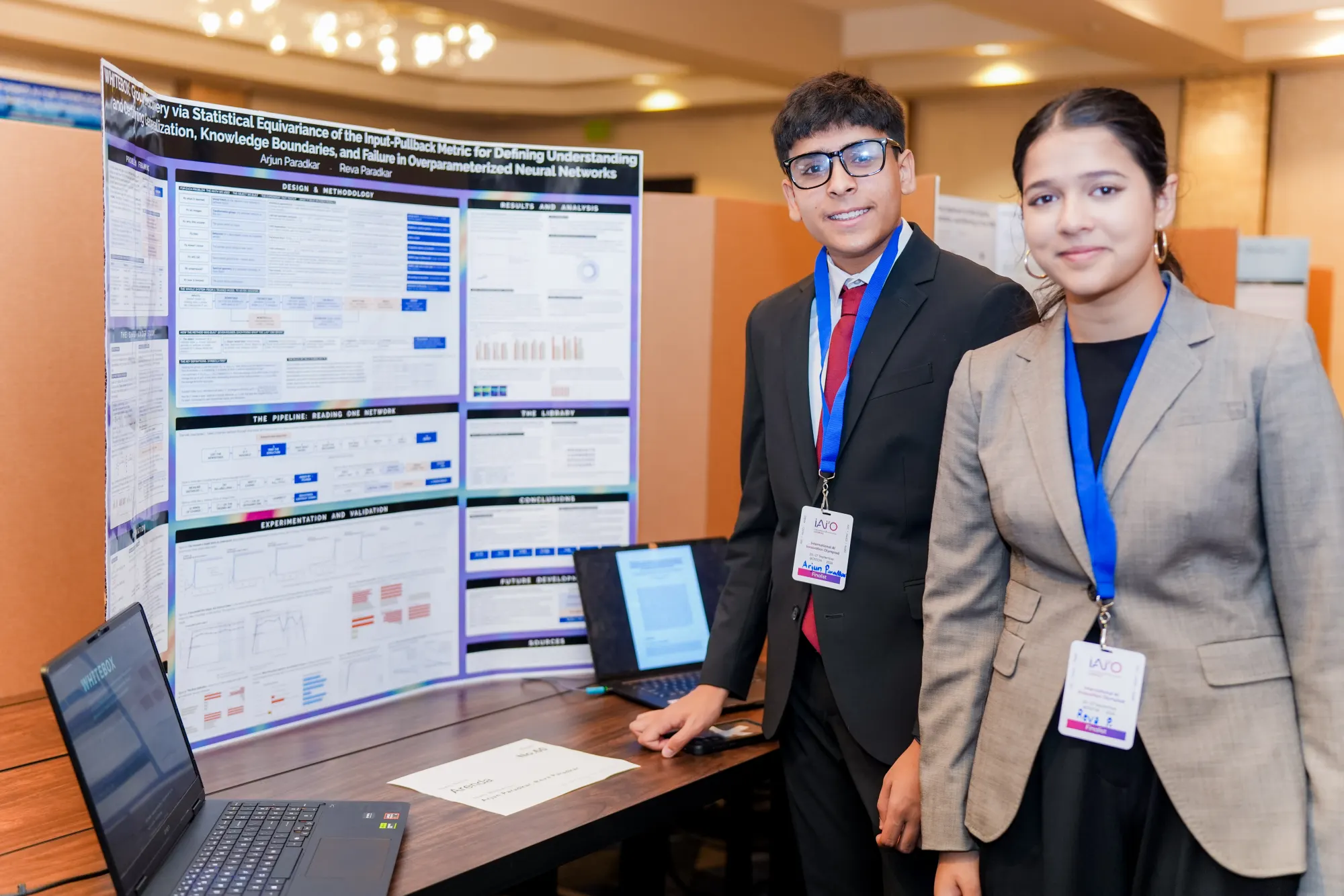 Participants with their project display during the 2026 Global Final competition